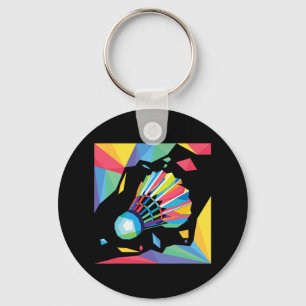 Colourful Shuttle - Birdie Badminton Player Sports Key Ring