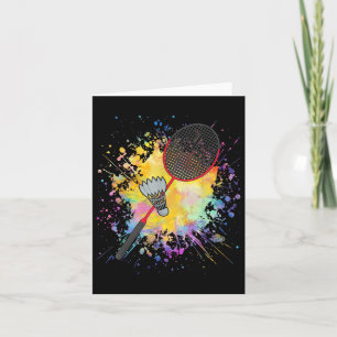 Colourful Shuttle Racket Badminton Player Card