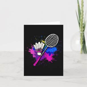 Colourful Shuttle Racket _ Badminton Player  Card