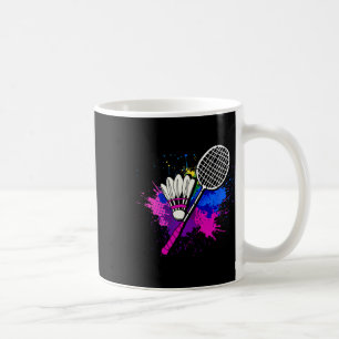 Colourful Shuttle Racket Badminton Player Coffee Mug