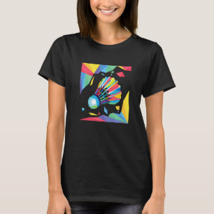 Colourful Shuttlecock  Birdie Badminton Player Spo T-Shirt