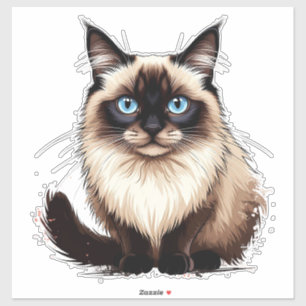 Colourful Siamese Cat Illustration