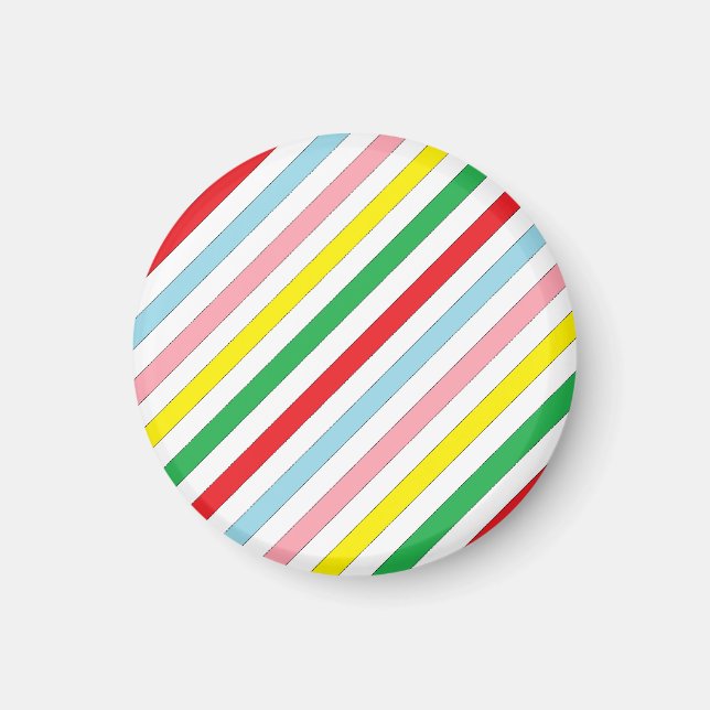 Colourful Sideway Lines Magnet (Front)