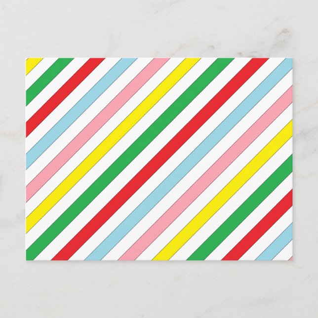 Colourful Sideway Lines Postcard (Front)