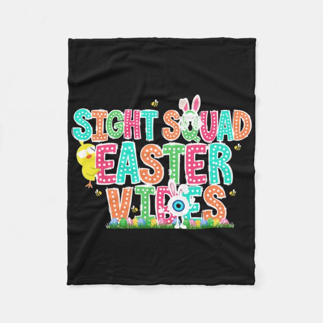 Colourful Sight Squad Easter Vibes Optometric Tech Fleece Blanket (Front)