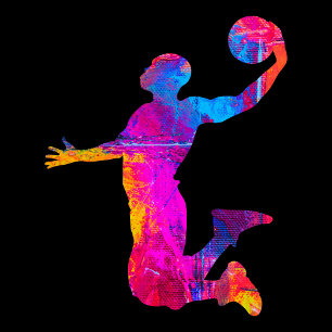 Colourful Silhouette of Basketball Player