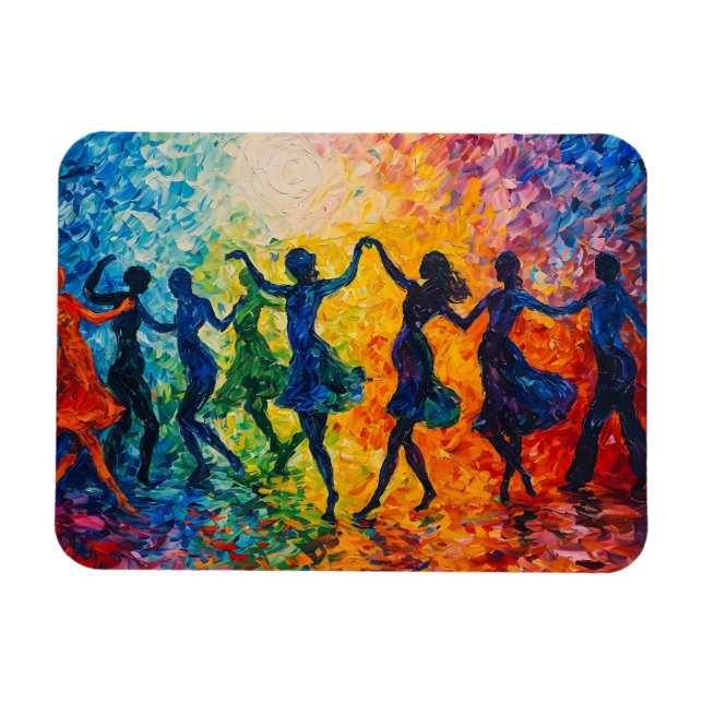 Colourful Silhouettes Dancing Magnet (Horizontal)
