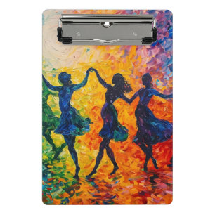 Colourful Silhouettes Dancing Mini Clipboard