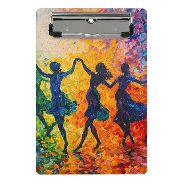 Colourful Silhouettes Dancing Mini Clipboard (Front)