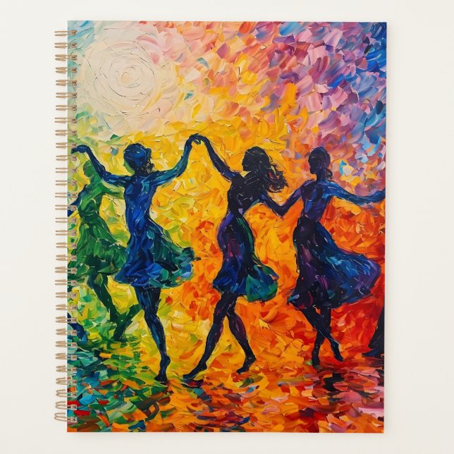 Colourful Silhouettes Dancing Planner (Front)