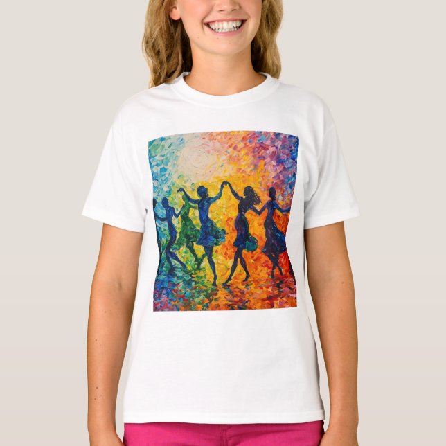 Colourful Silhouettes Dancing T-Shirt (Front)
