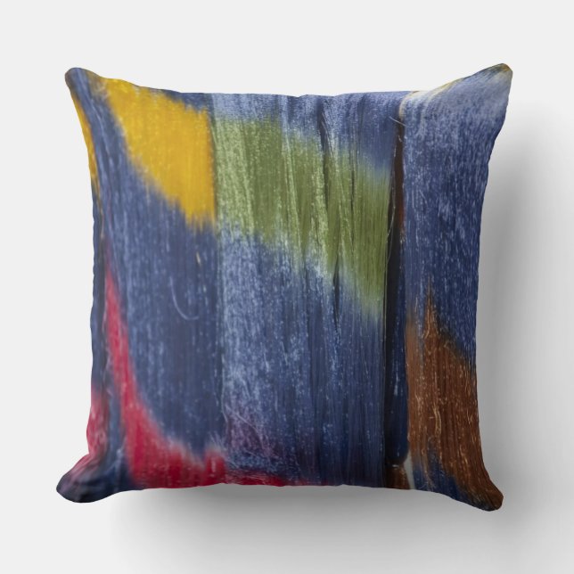 Colourful silk threads, Mandalay, Myanmar Cushion (Front)