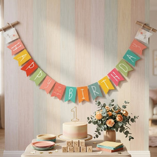 Colourful Silly Goose Happy Birthday Bunting Banne