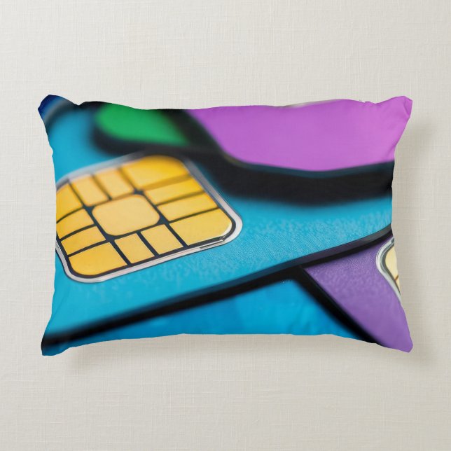 Colourful sim-cards decorative cushion (Front)