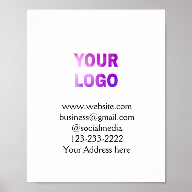 Colourful simple add your logo name text image poster (Front)