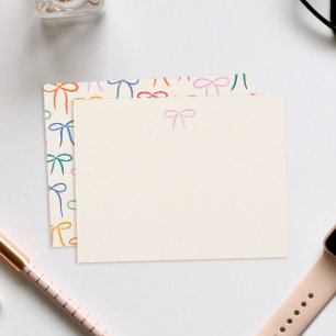 Colourful Simple Bow Personal Stationery Card