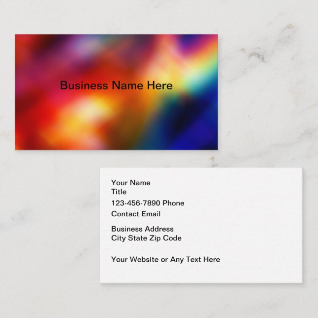 Colourful Simple Business Cards Design Template (Front/Back)