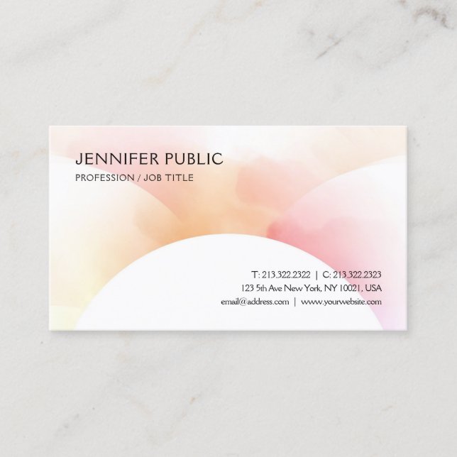 Colourful Simple Design Template Elegant Modern Business Card (Front)