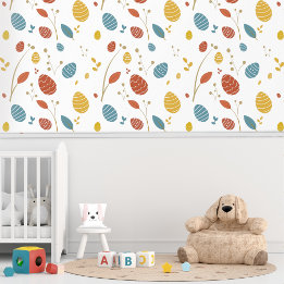 Colourful Simple Easter Eggs and Branches Spring  Wallpaper