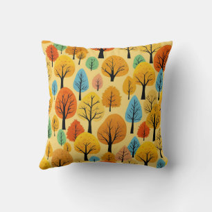 Colourful Simple Farmhouse Autumn Forest  Cushion