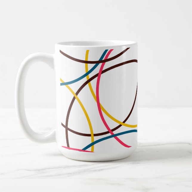 Colourful, simple modern cool, urban trendy circle coffee mug (Left)