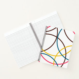 Colourful, simple modern cool, urban trendy circle notebook