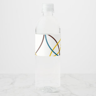Colourful, simple modern cool, urban trendy circle water bottle label