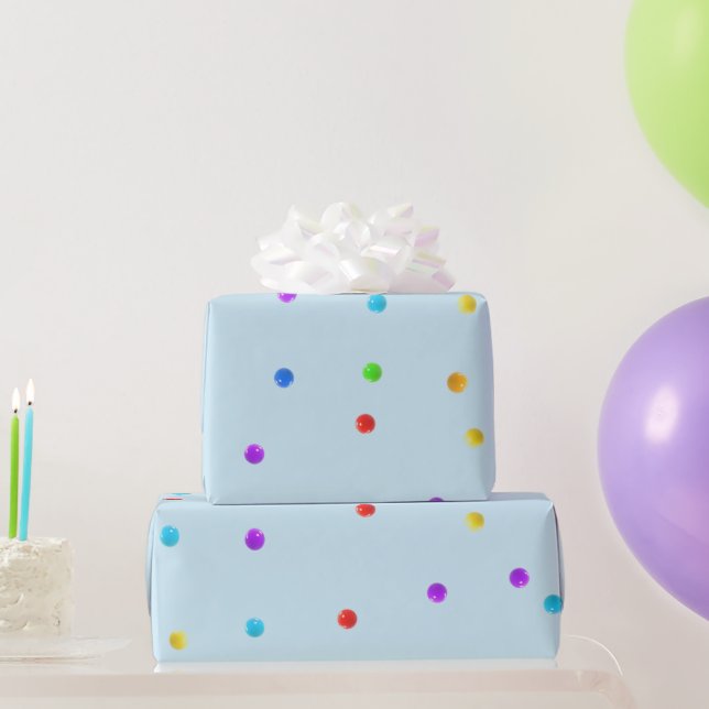 Colourful Simple Pastel Blue Dots Wrapping Paper (Party Gifts)