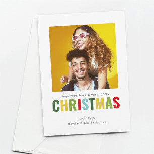 Colourful Simple Photo Christmas Card