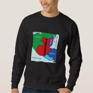 Colourful simplified Guatemala map, neighbouring c Sweatshirt