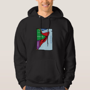 Colourful simplified Somalia map, neighbouring cou Hoodie