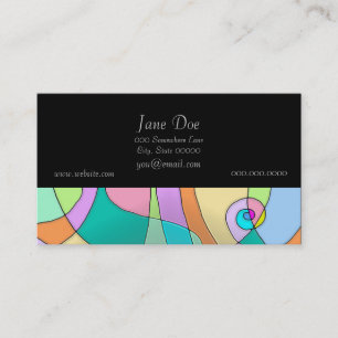 Colourful Simulated Stained Glass in Pastels Business Card
