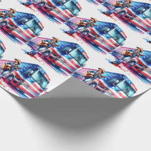 Colourful Singer With Guitar and Tour Bus Custom Wrapping Paper