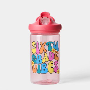 Colourful Sixth Grade Vibes– Back to  school Retro Water Bottle