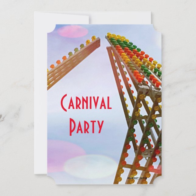 Colourful Sizzler Ride Carnival Theme Party Invitation (Front)