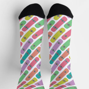 Colourful Skateboard Pattern Socks