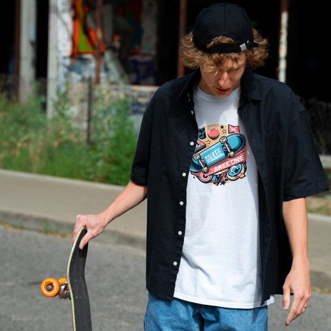 Colourful Skateboard Sokee Aweetime T-Shirt (Creator Uploaded)