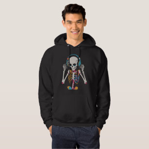Colourful Skeleton Music Lover Design Hoodie