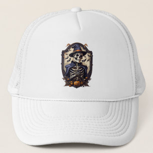 Colourful skeleton trucker hat