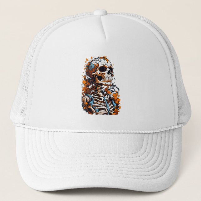 Colourful skeleton  trucker hat (Front)