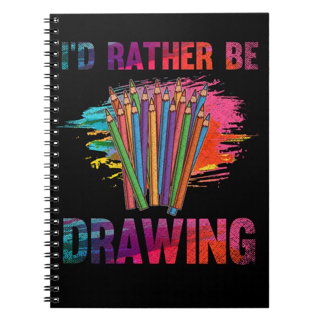 Colourful Sketching Pencil Drawing Art Lover Notebook (Front)