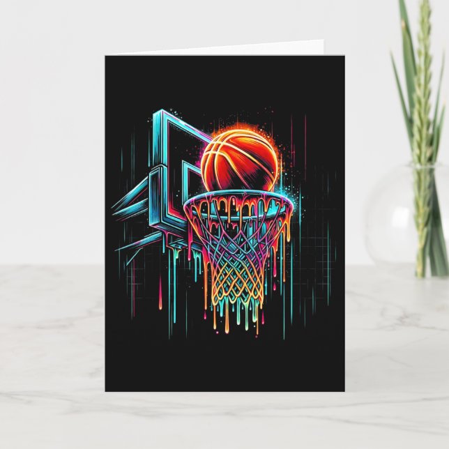 Colourful Sketll Dripping Colour Splash Hoop Net D Card (Front)