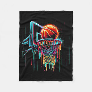 Colourful Sketll Dripping Colour Splash Hoop Net D Fleece Blanket