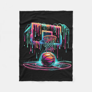 Colourful Sketll Dripping Colour Splash Hoop Net D Fleece Blanket