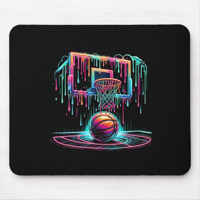 Colourful Sketll Dripping Colour Splash Hoop Net D Mouse Pad (Front)