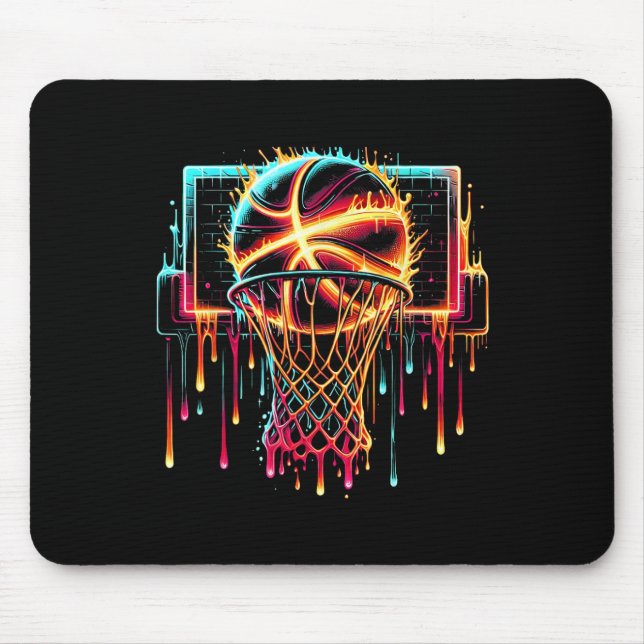 Colourful Sketll Dripping Colour Splash Hoop Net D Mouse Pad (Front)