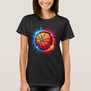 Colourful Sketll Tie Dye Colour Splash Hoop Net Sl T-Shirt
