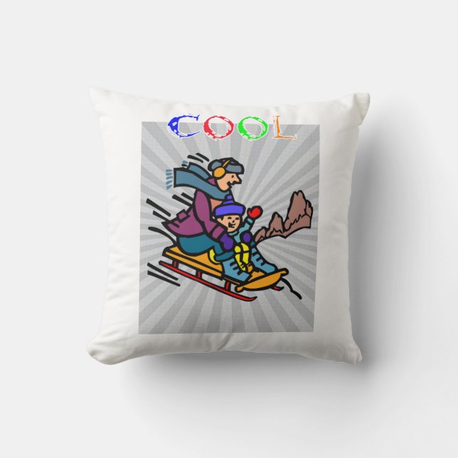 Colourful Skiing Artwork | skiing designs | skiing Cushion (Front)