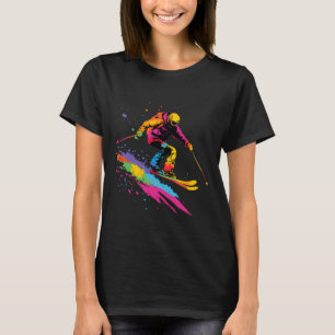 Colourful Skiing Ski T-Shirt