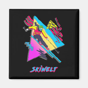 Colourful Skiwelt Adventure Design Ski Skier Skiin Magnet
